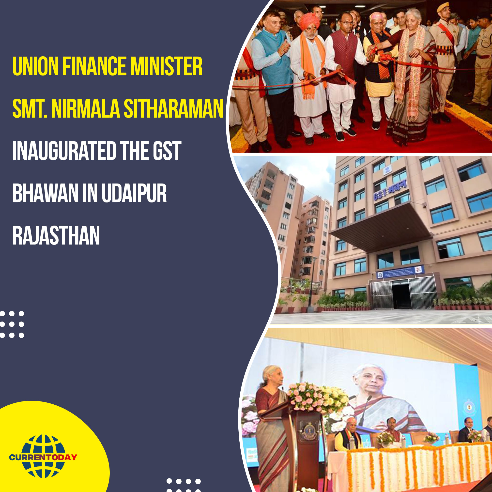 Union-Finance-Minister-Smt.-Nirmala-Sitharaman-inaugurated-the-GST-Bhawan-in-Udaipur,-Rajasthan